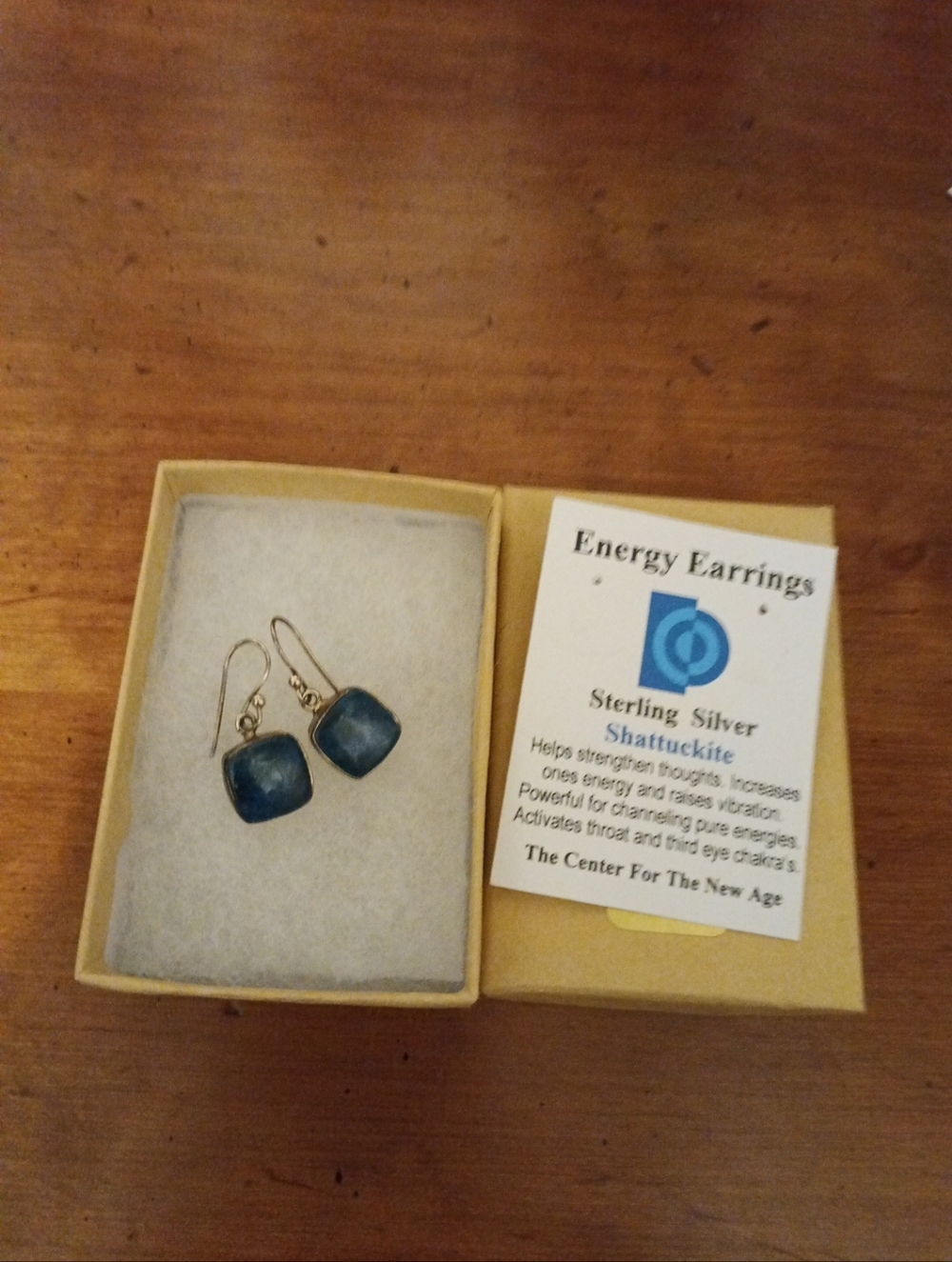 Shattuckite Sterling Silver Square Drop Earrings